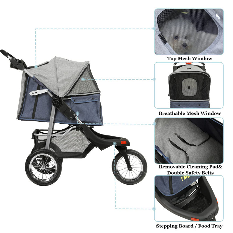 VIAGDO Foldable Pet Jogger Stroller & Reviews Wayfair